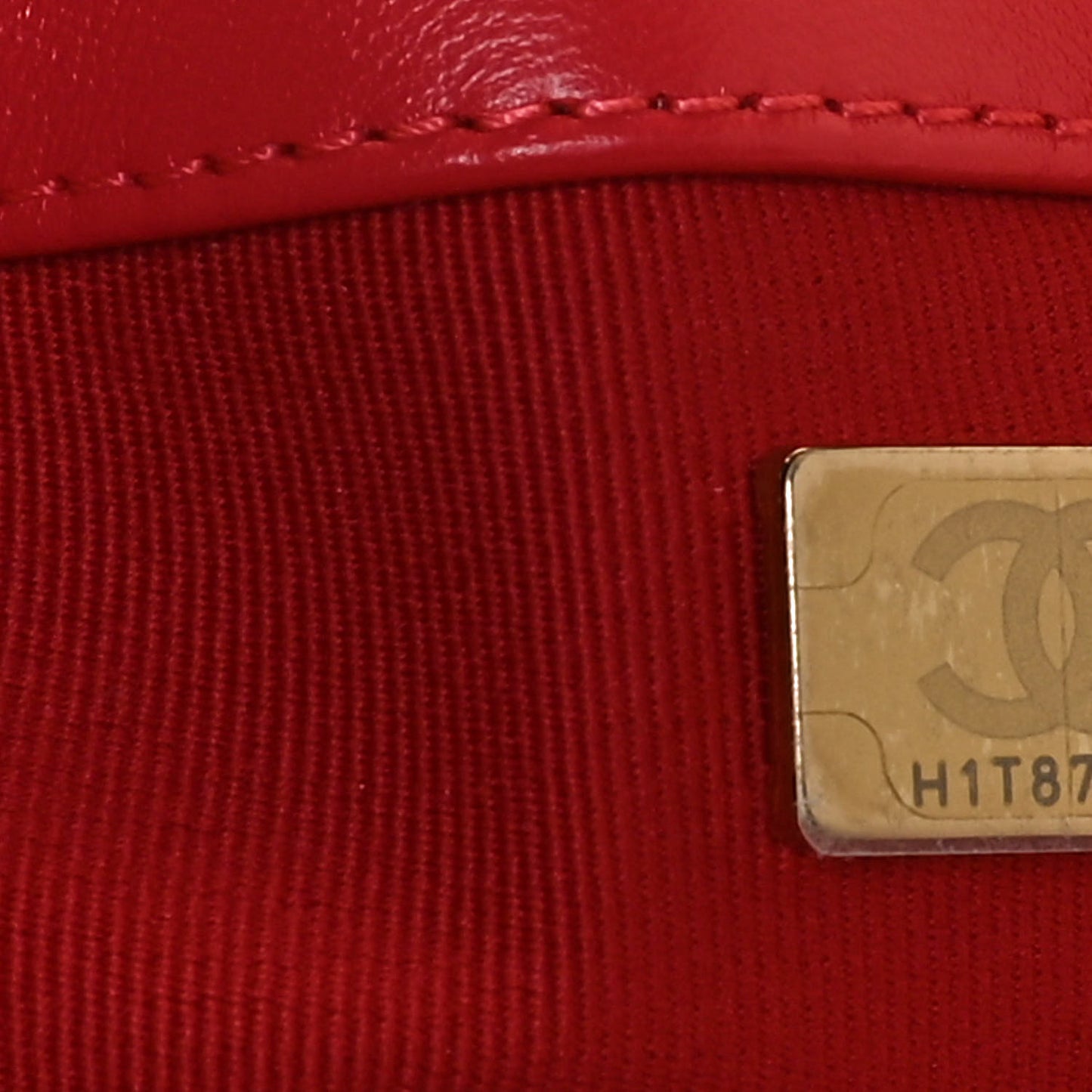 Lambskin Quilted Small Lacquered Chain Flap Red