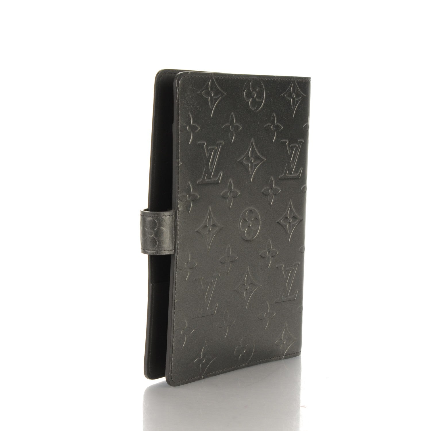 Louis Vuitton Mat Monogram Medium Ring Agenda Cover Black 3 of 6
