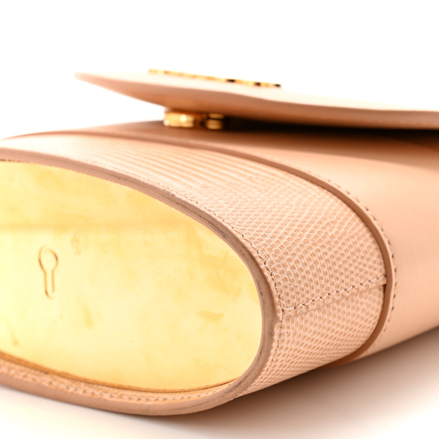 Calfskin Lizard Embossed Small Aby Lock Delicate Pink