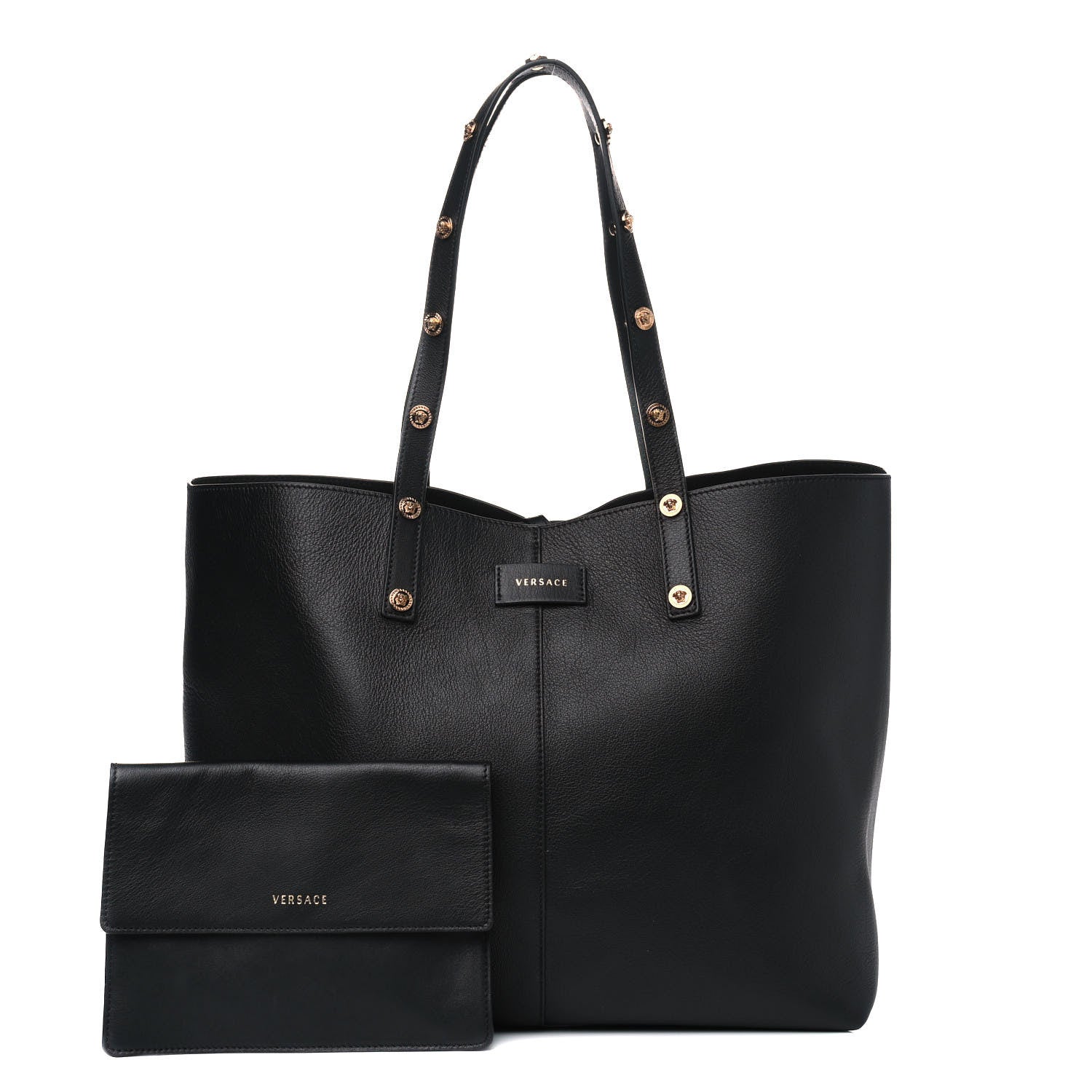 Versace Calfskin Palazzo Tote Black 1 of 5