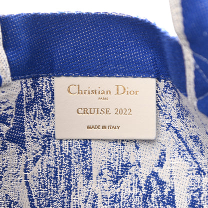 Christian Dior Canvas Print Cruise Tote Ivory Blue 6 of 8