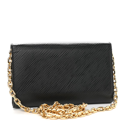 Louis Vuitton Epi Love Lock Twist Chain Wallet Black 3 of 9