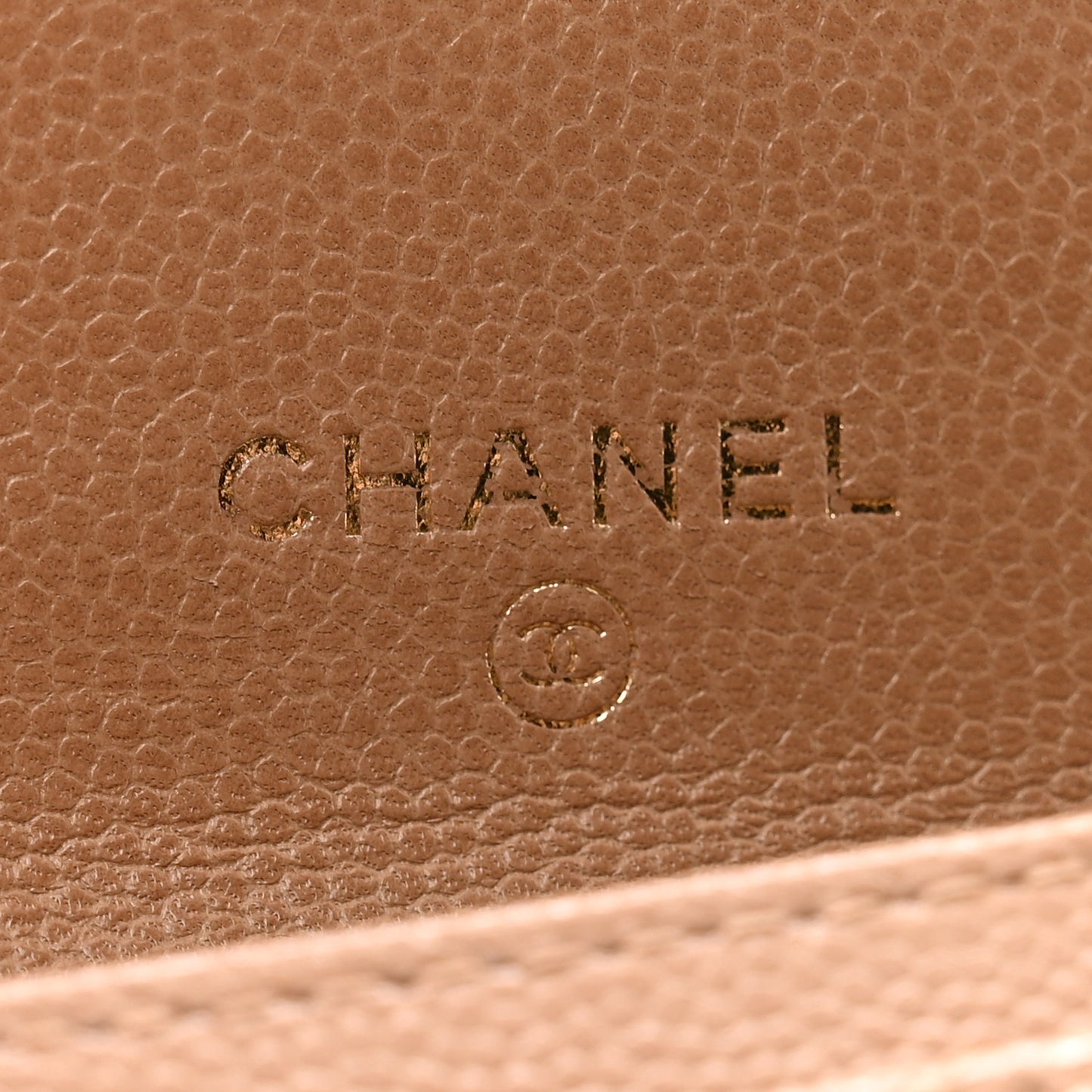 Caviar Chevron Quilted Boy Flap Card Holder Dark Beige