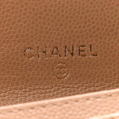 Chanel Caviar Chevron Quilted Boy Flap Card Holder Dark Beige 6 of 14