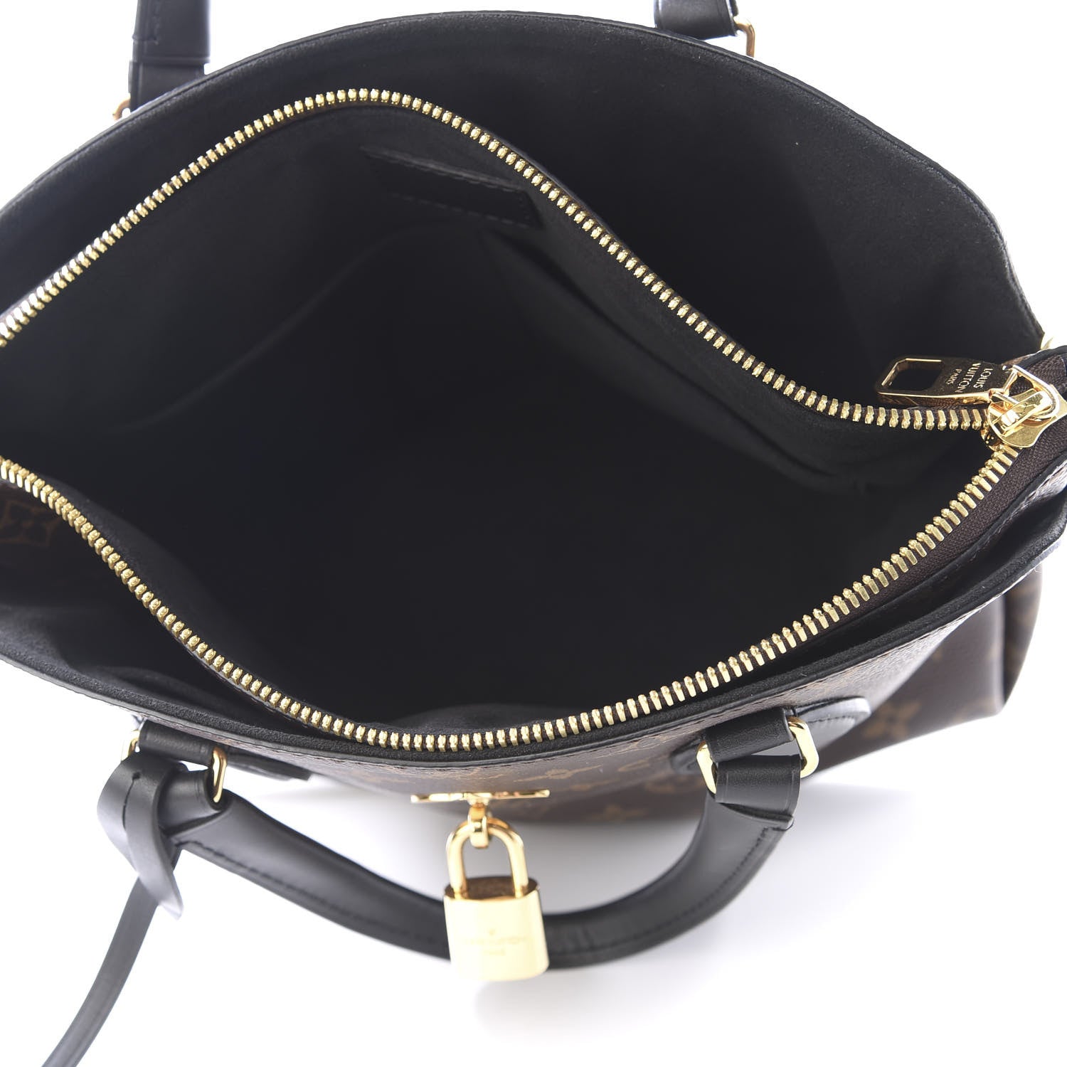Louis Vuitton Monogram Flower Zipped Tote PM Black 4 of 9