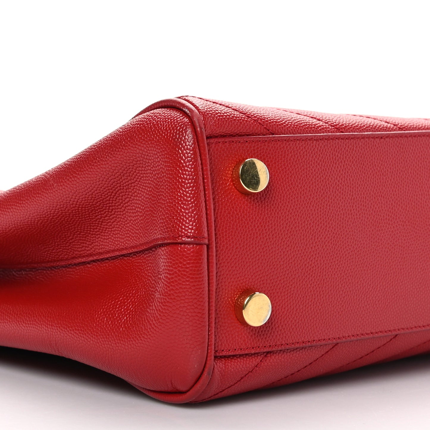 Grain De Poudre Matelasse Chevron Monogram Shopping Bag Red