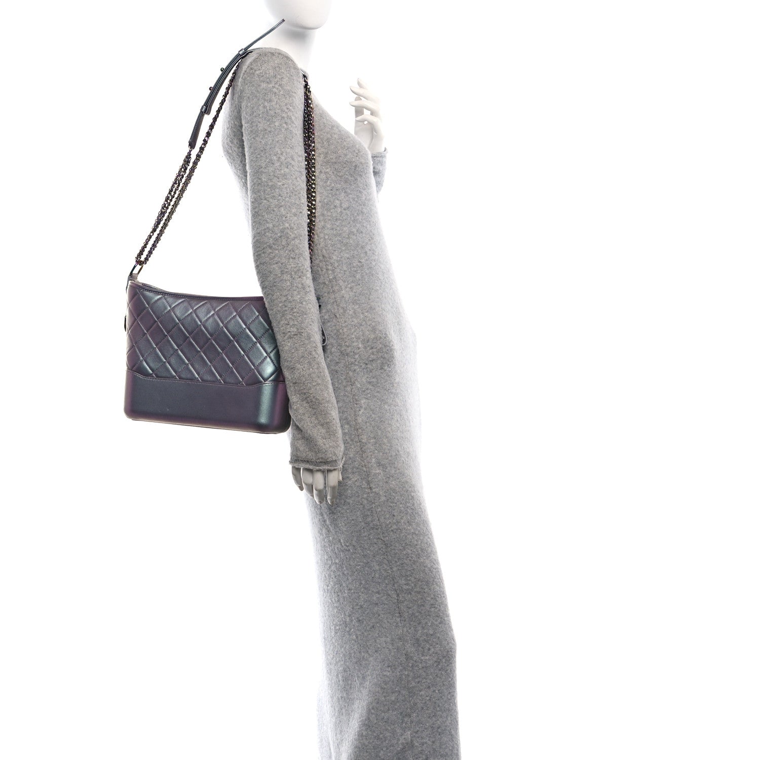 Chanel Iridescent Lambskin Calfskin Quilted Medium Gabrielle Hobo Light Purple 2 of 11