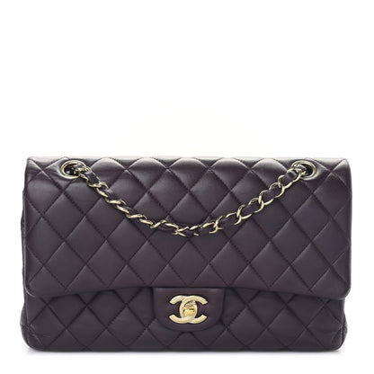 Chanel Lambskin Quilted Medium Double Flap Dark Purple 1 of 9