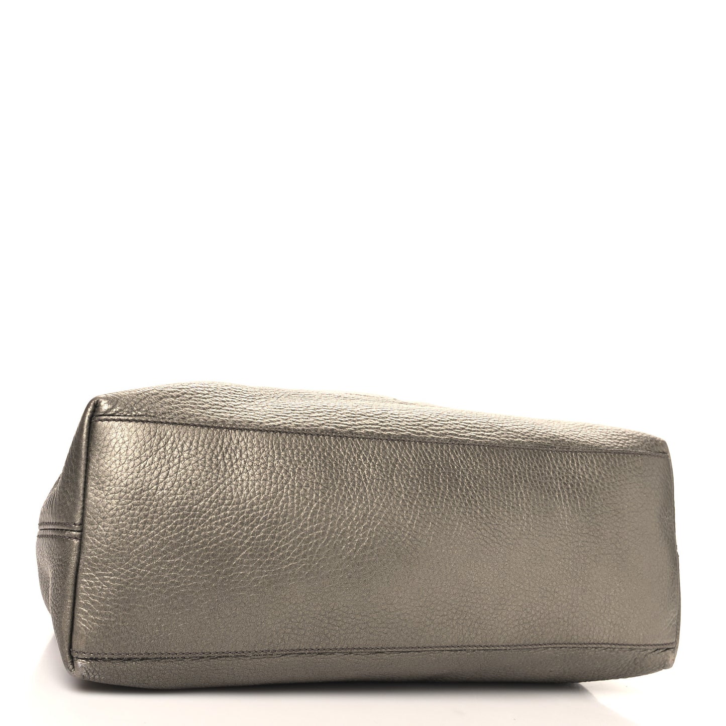 Metallic Pebbled Calfskin Medium Soho Chain Shoulder Bag Golden Beige