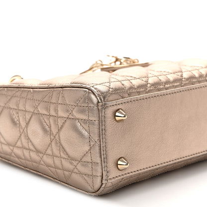 Christian Dior Metallic Lambskin Cannage Small My ABCDior Lady Dior Gold 9 of 11
