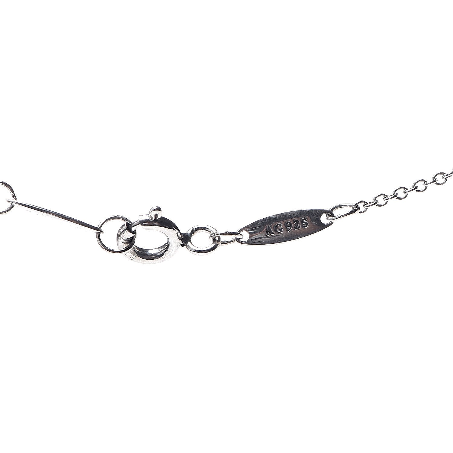 Tiffany Sterling Silver Diamond .05ct Elsa Peretti Diamonds by the Yard Pendant Necklace 6 of 6