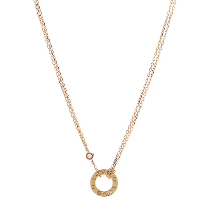 Cartier 18K Yellow Gold 2 Diamond LOVE Necklace 1 of 8