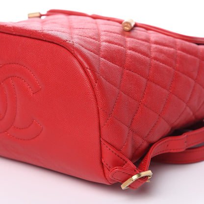 Chanel Caviar Quilted Filigree Backpack Red 10 of 11