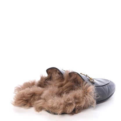 Gucci Calfskin Fur Womens Princetown Slippers 41 Black 4 of 12