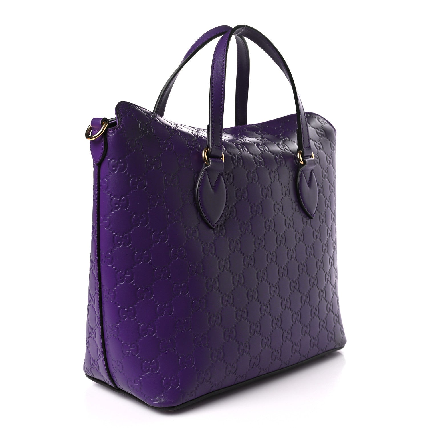 Gucci Guccissima Linea A Foldover Tote Purple 3 of 9