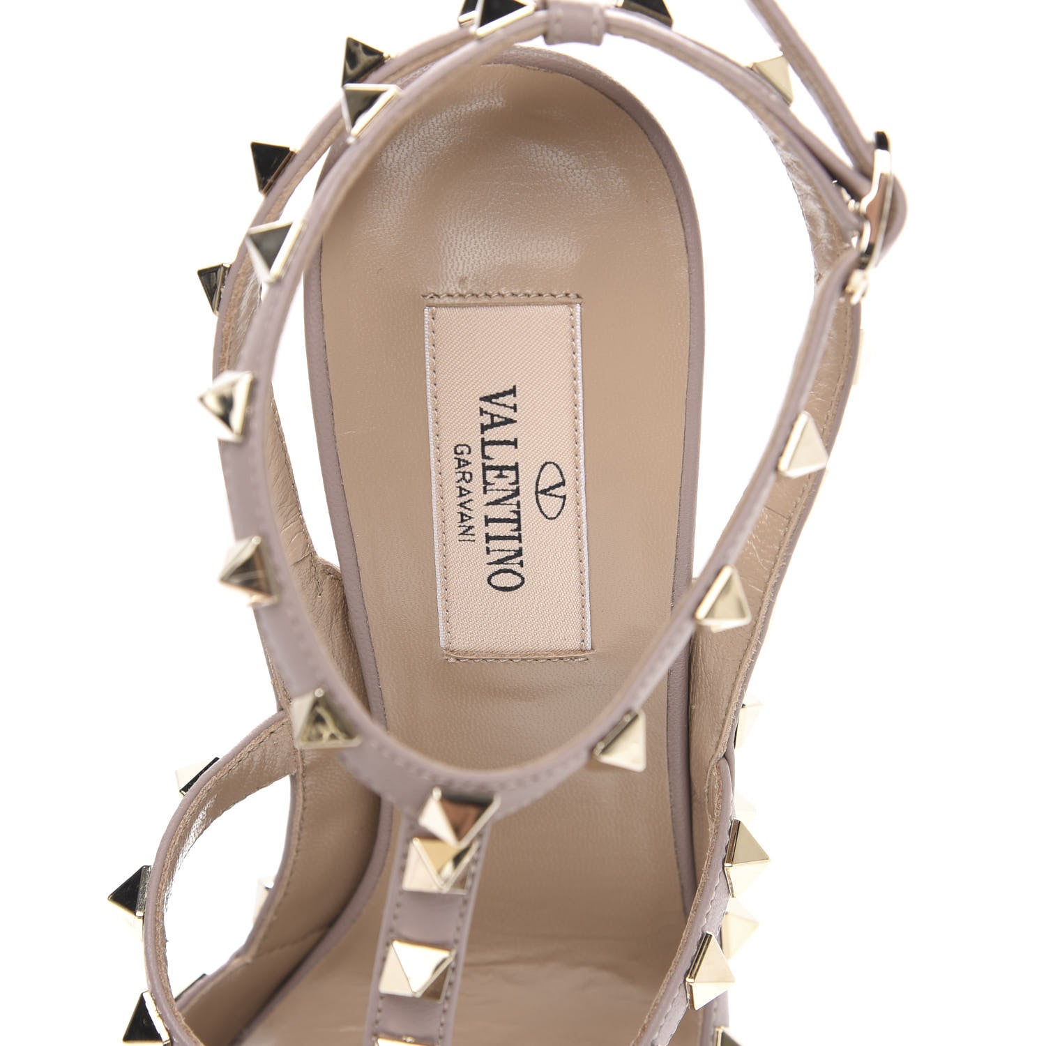 Valentino Garavani Nappa Rockstud Ankle Strap Pumps 38 Poudre 7 of 9