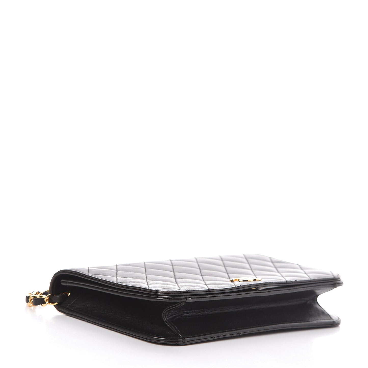 Lambskin Quilted Small Single Flap Black