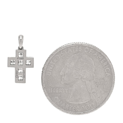 Cartier Platinum Diamond Cross Pendant 2 of 3
