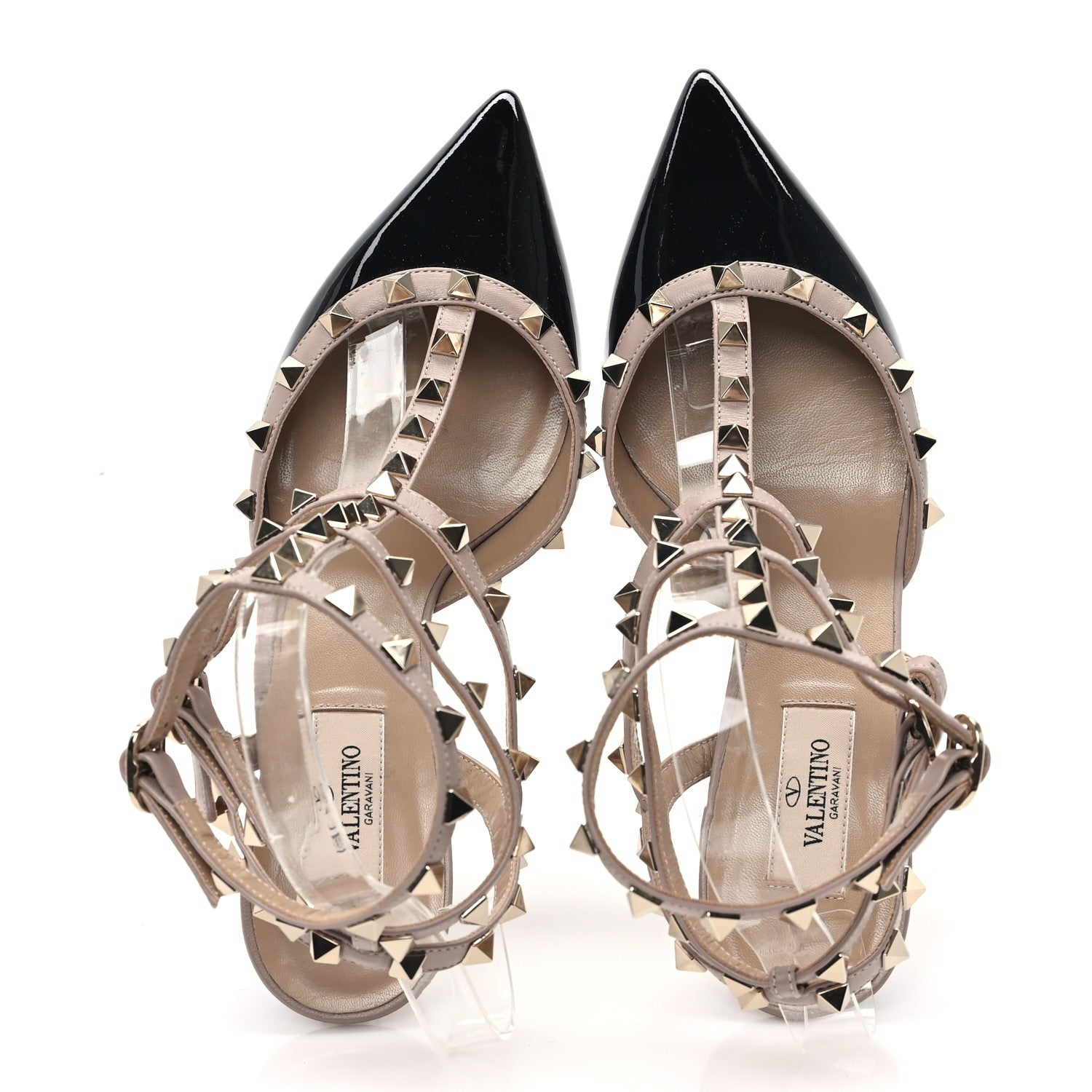 Valentino Garavani Patent Nappa Rockstud Ankle Strap 65mm Pumps 39 Black Poudre 2 of 10