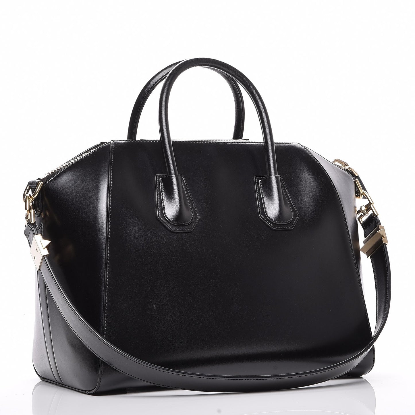 Shiny Lord Calfskin Medium Antigona Black