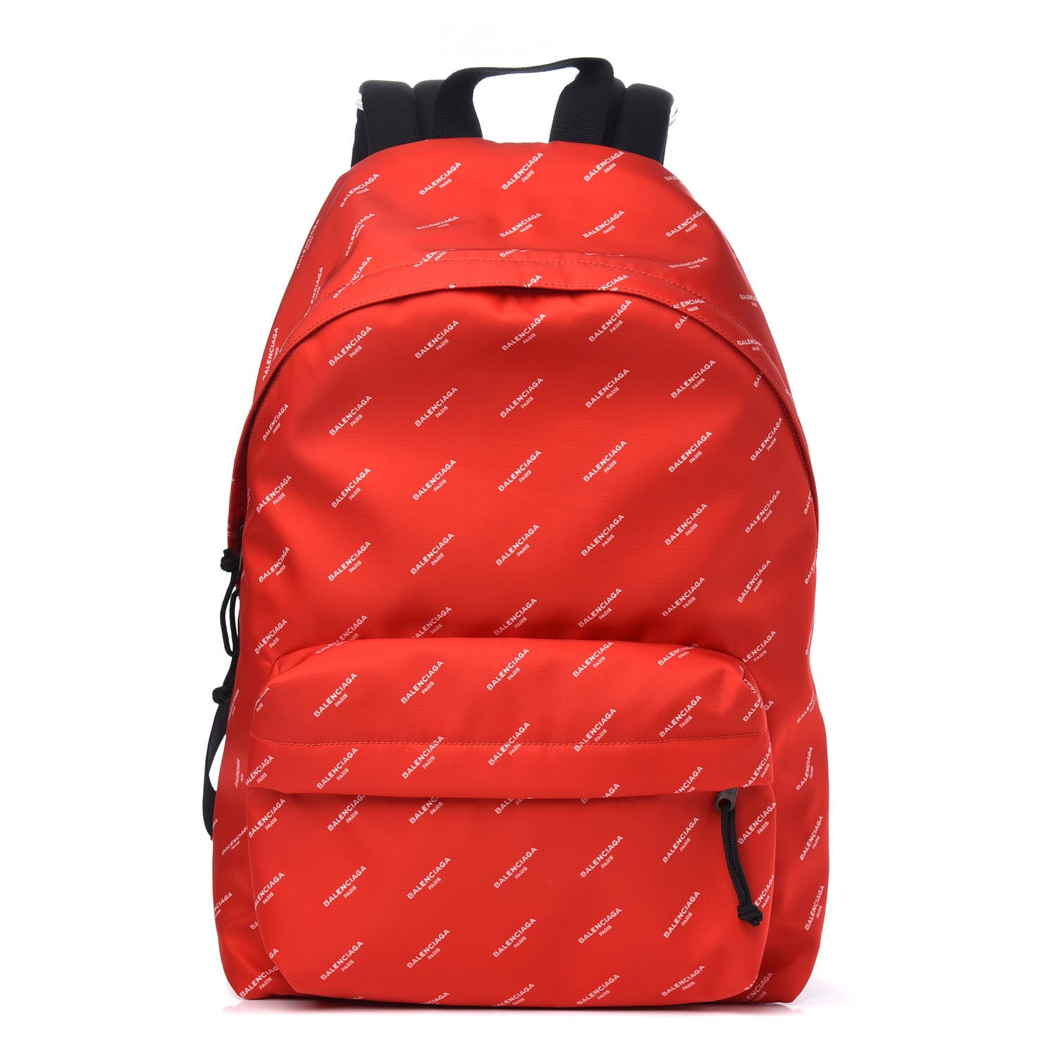 Balenciaga Twill Nylon Allover Logo Print Explorer Backpack Rouge Vermillion White 1 of 9