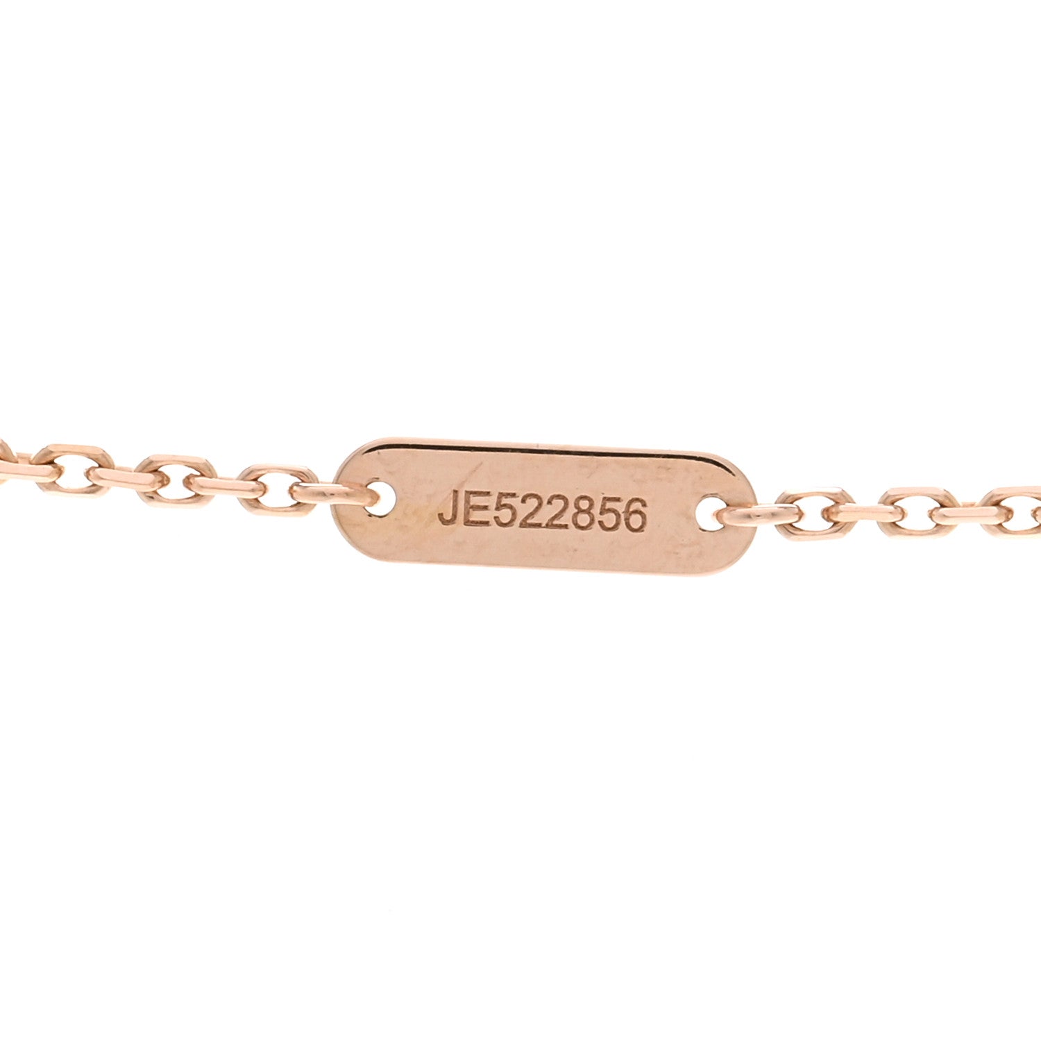 Van Cleef & Arpels 18K Rose Gold Diamond Pink Porcelain Vintage Alhambra Pendant Necklace 5 of 6