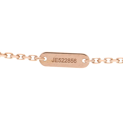 Van Cleef & Arpels 18K Rose Gold Diamond Pink Porcelain Vintage Alhambra Pendant Necklace 5 of 6