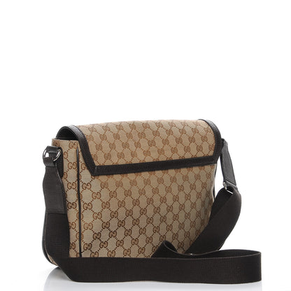 Gucci Monogram Large Flap Messenger Bag Beige Dark Brown 3 of 7