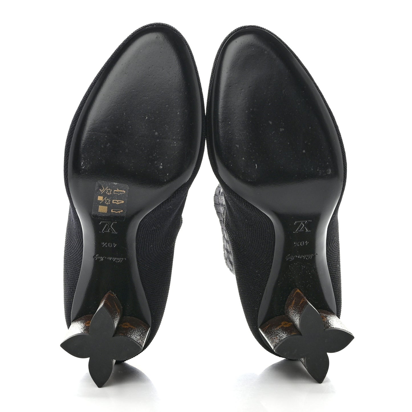 Monogram Stretch Fabric Silhouette Ankle Boots 40.5 Black