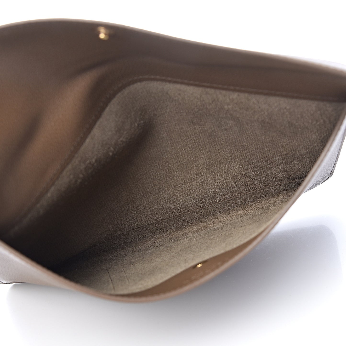 Grained Calfskin D Flat Clutch Brown