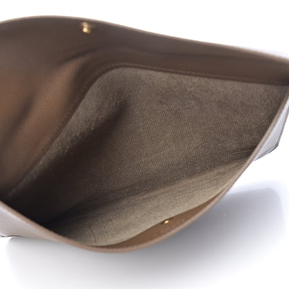 Delvaux Grained Calfskin D Flat Clutch Brown 5 of 12