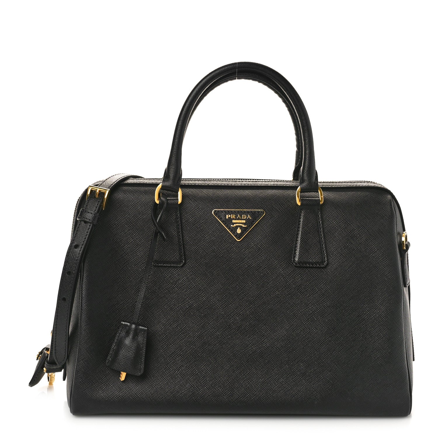 Prada Saffiano Lux Bowler Black 1 of 8