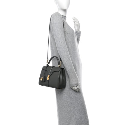 Celine Satinated Calfskin Small 16 Top Handle Bag Gray 2 of 12