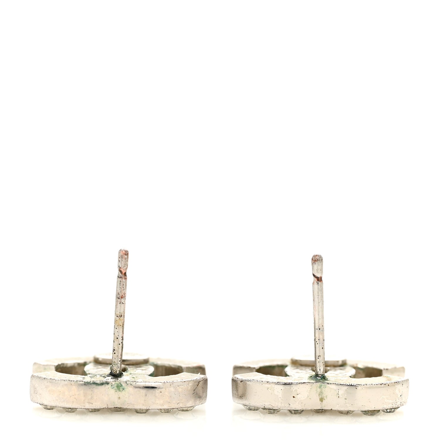 Chanel Crystal CC Earrings Silver 3 of 4