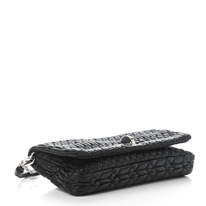 Miu Miu Nappa Matelasse Crystal Flap Clutch Black 4 of 8