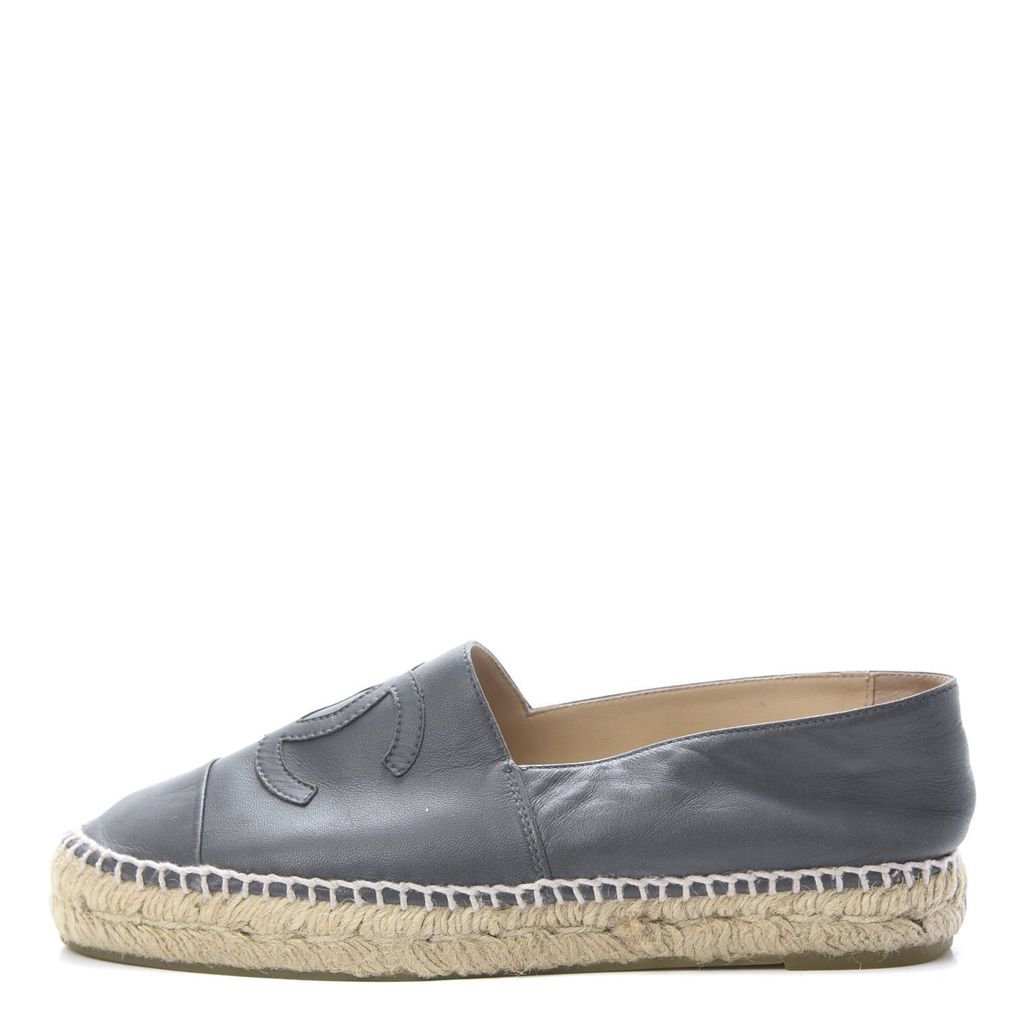 Lambskin CC Espadrilles 38 Dark Grey