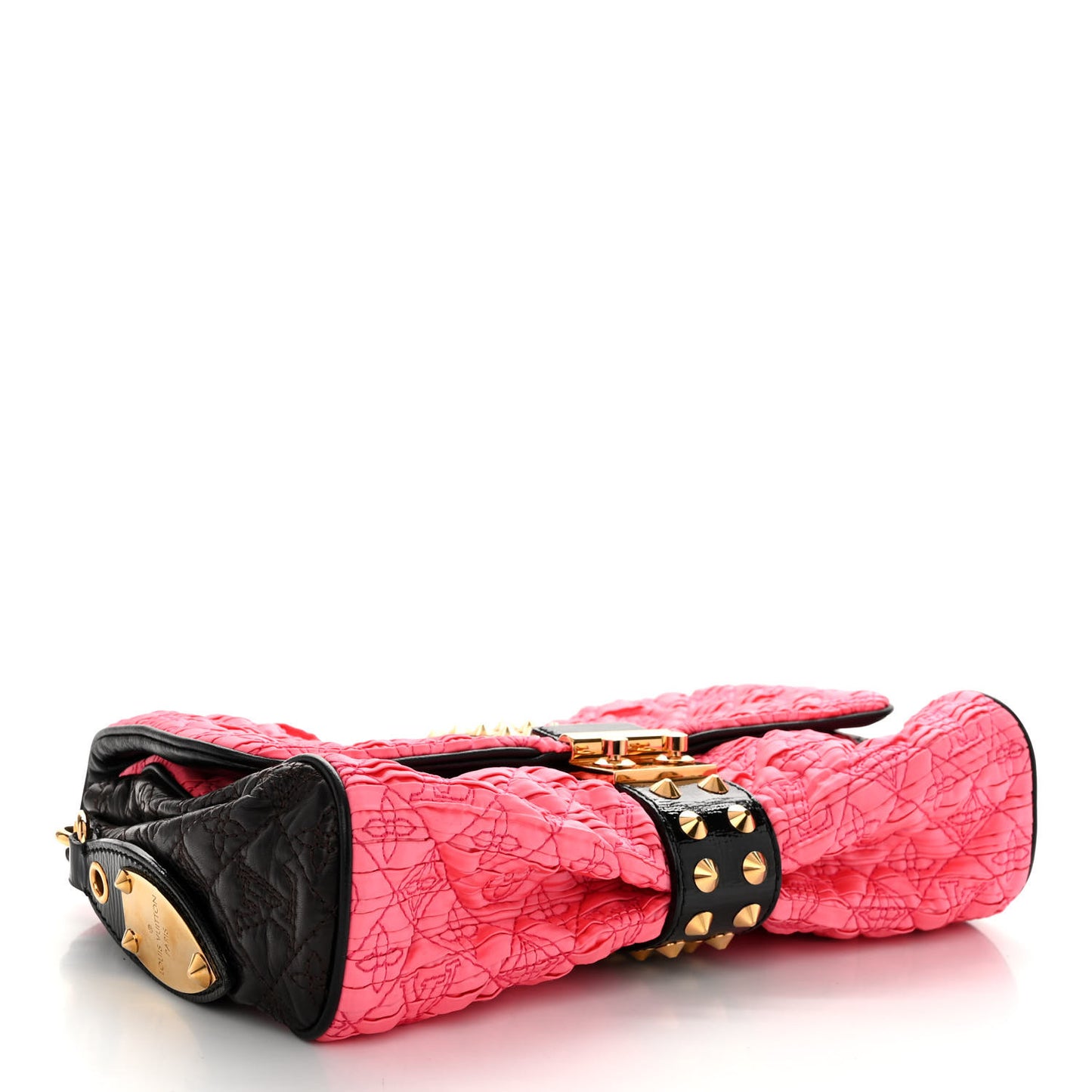Satin Quilted Monogram Coquette Pochette Bunny Pink