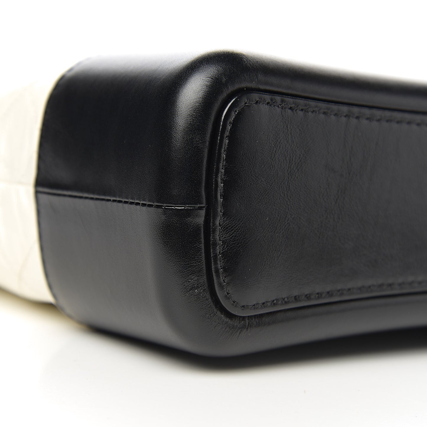 Aged Calfskin Quilted Medium Gabrielle Hobo Black White