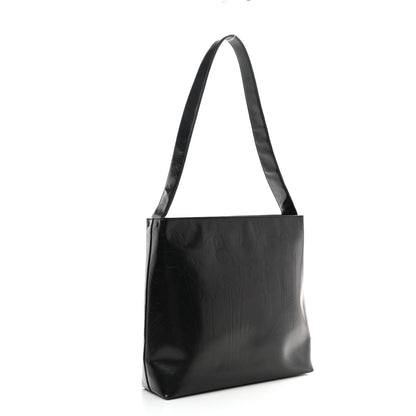 Prada Calfskin Embossed Shoulder Bag Black 3 of 8