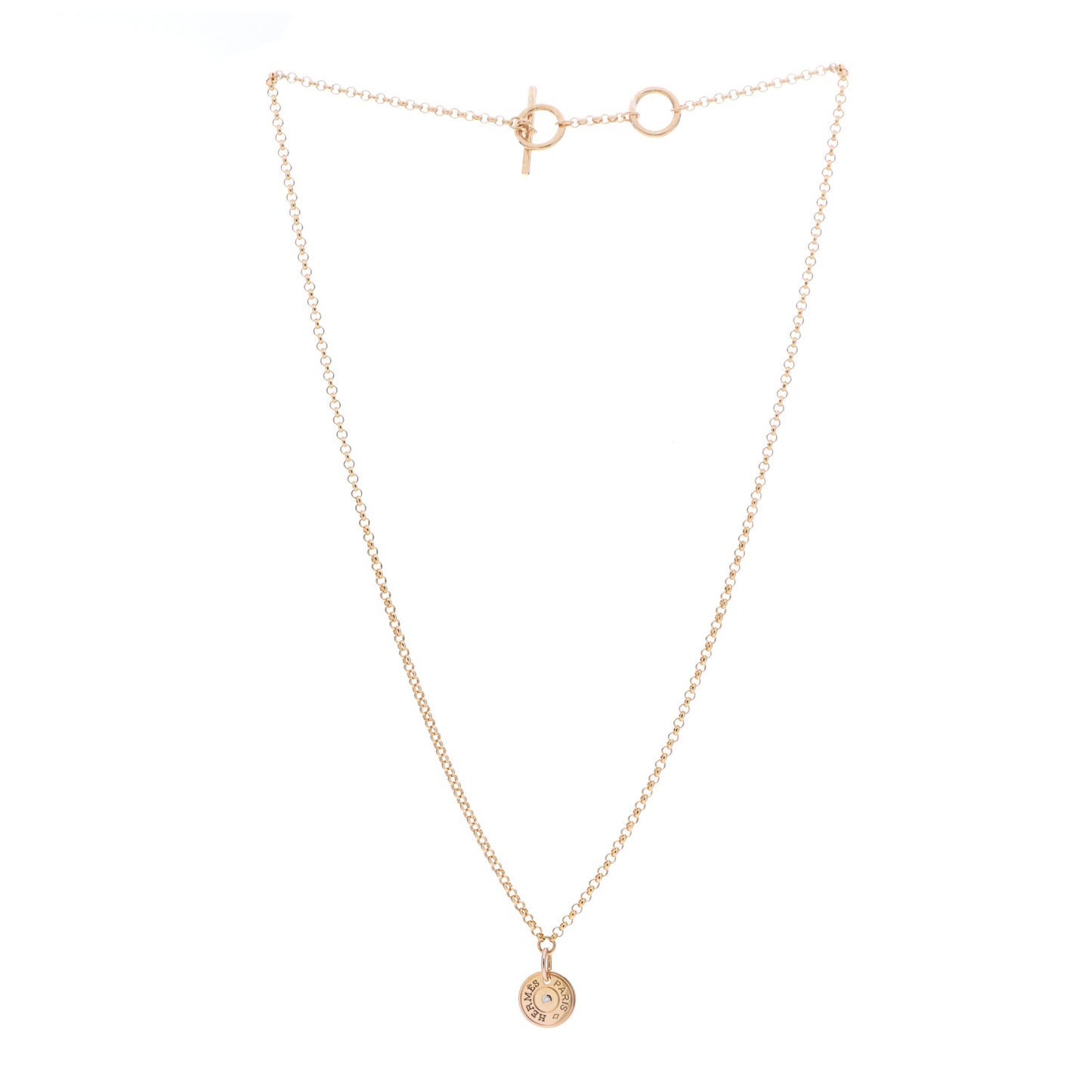 18K Rose Gold Diamond Gambade Clou de Selle Necklace