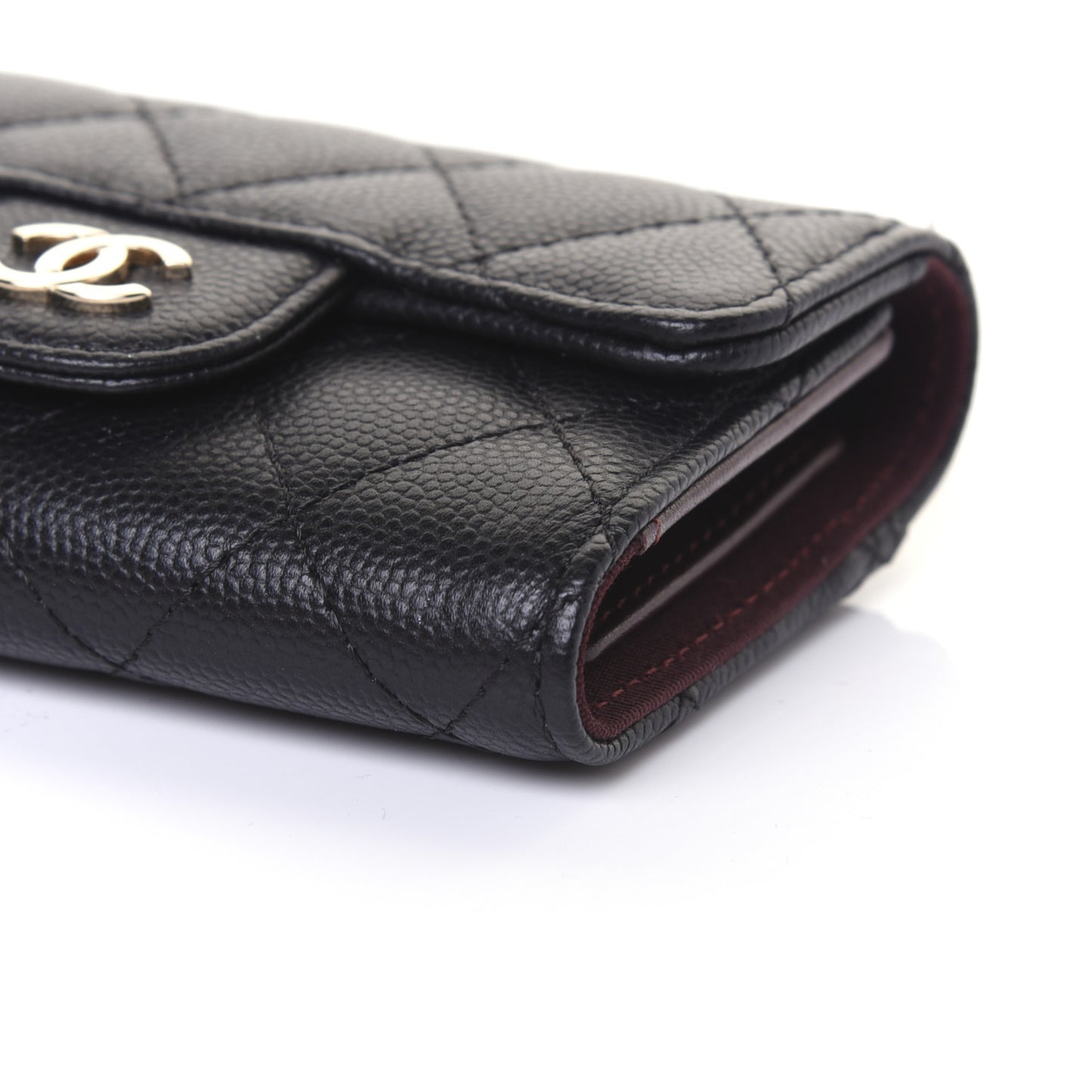 Caviar Quilted Classic 4 Key Holder Wallet Black