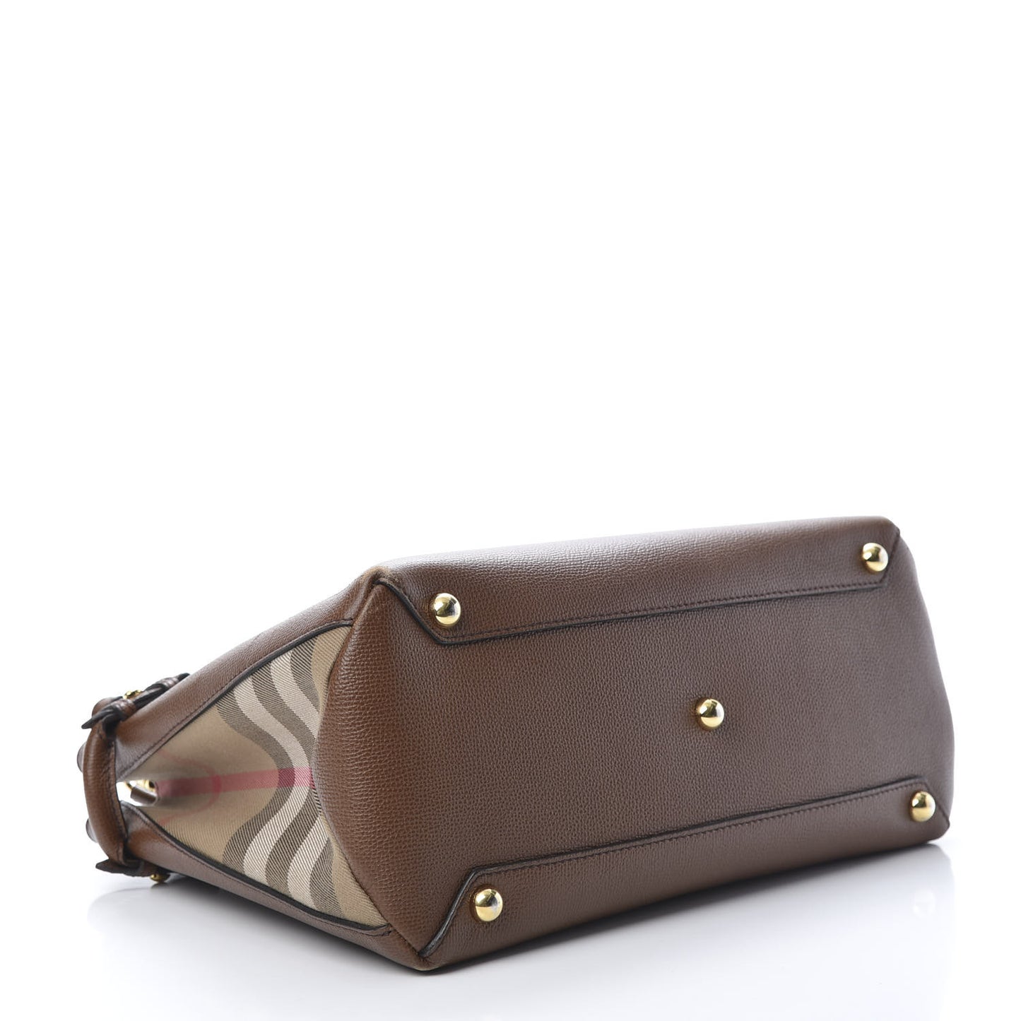 Grainy Calfskin House Check Medium Banner Tote Tan