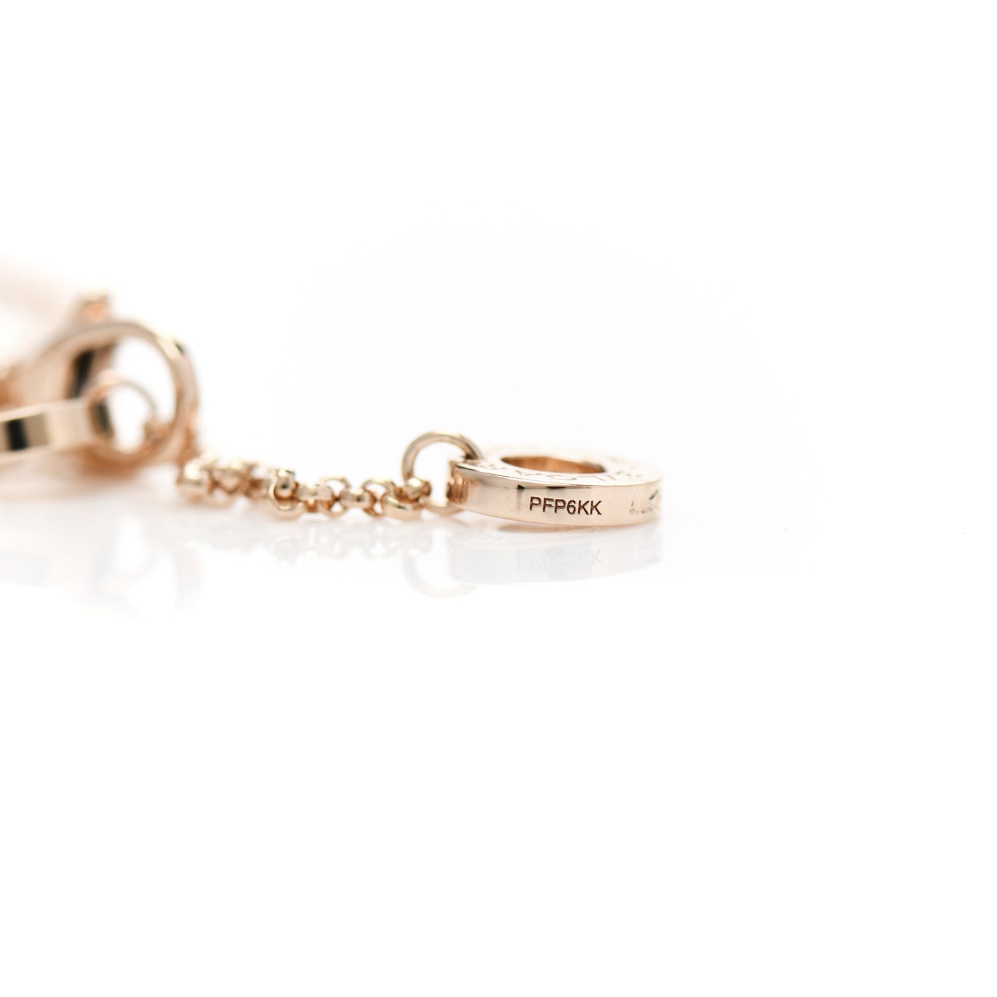 18K Rose Gold Diamond Small B.Zero1 Pave Pendant Necklace