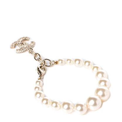 Chanel Pearl Crystal CC Bracelet Gold 3 of 4
