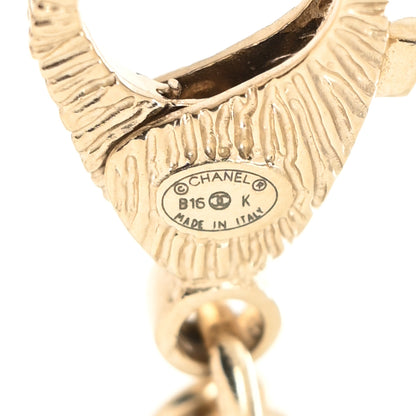 Chanel Resin Crystal Eye Pendant Necklace Gold Multicolor 3 of 3