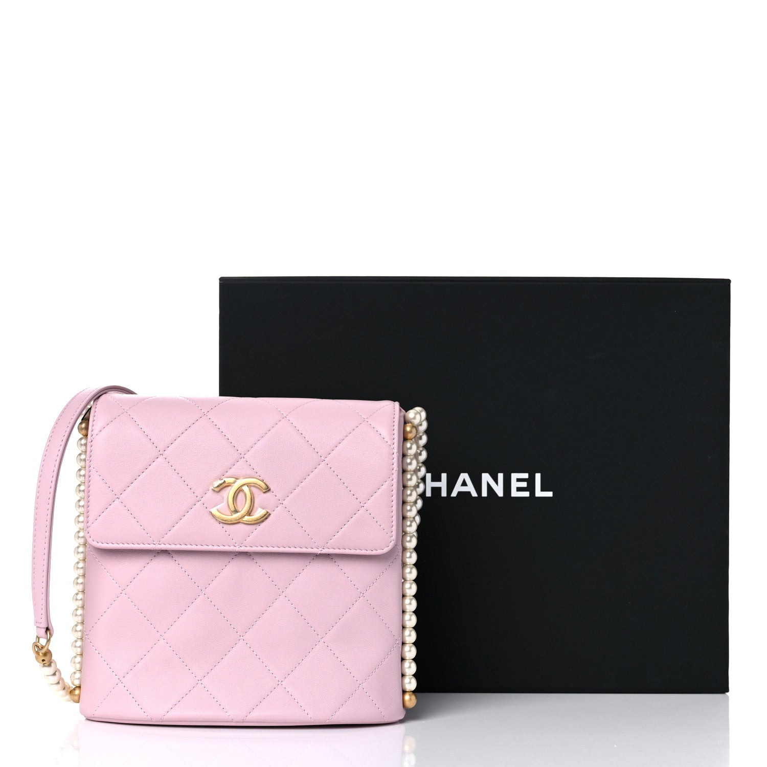 Chanel Calfskin Quilted Pearl Small About Pearls Hobo Bag Light Pink 9 of 9