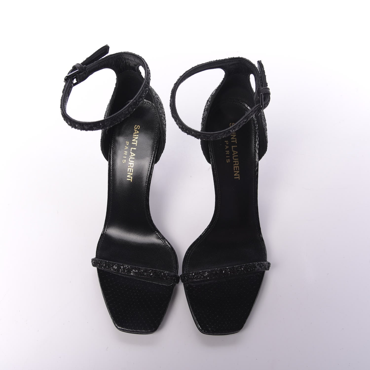Saint Laurent Glitter Opyum 85 Sandals 36 Black 5 of 10