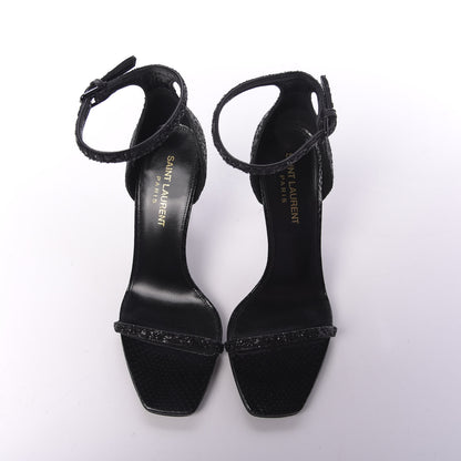 Saint Laurent Glitter Opyum 85 Sandals 36 Black 5 of 10