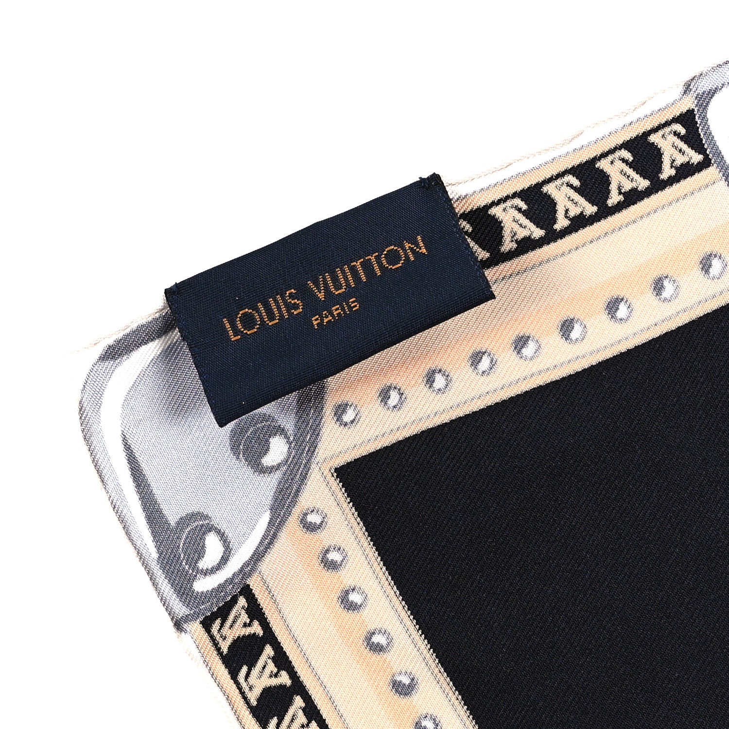 Louis Vuitton Silk Monogram Lets Go Scarf Black 2 of 3