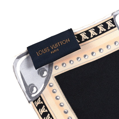 Louis Vuitton Silk Monogram Lets Go Scarf Black 2 of 3